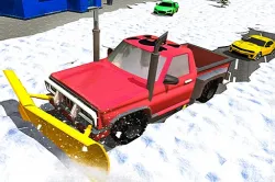 冬季雪犁吉普車駕駛