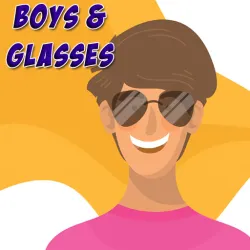 男孩戴眼鏡拼圖