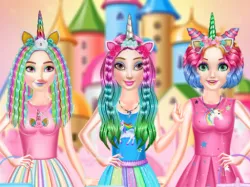 prinsessen regenboog eenhoorn haar salon