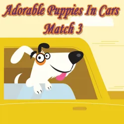 귀여운 강아지와 자동차 매치 3