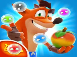 Crash Bandicoot 和 Frog Super Shooter 泡泡