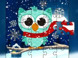 winter sneeuw uilen legpuzzel