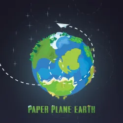 papier vliegtuig aarde