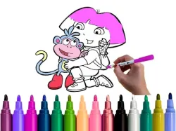 Thời gian tô màu Dora vui vẻ
