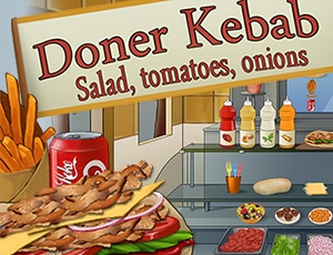 Döner Kebab : salade, tomates, oignons - Döner Kebab : 沙拉、西紅柿、oignons