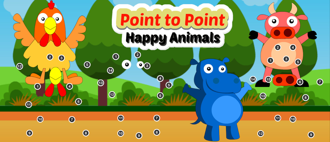 Point to Point Happy Animals - 點對點快樂動物