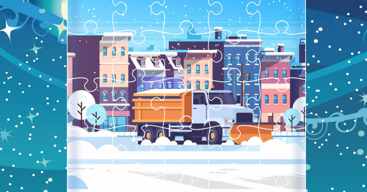 Snow Plow Trucks Jigsaw - 雪犁卡車拼圖