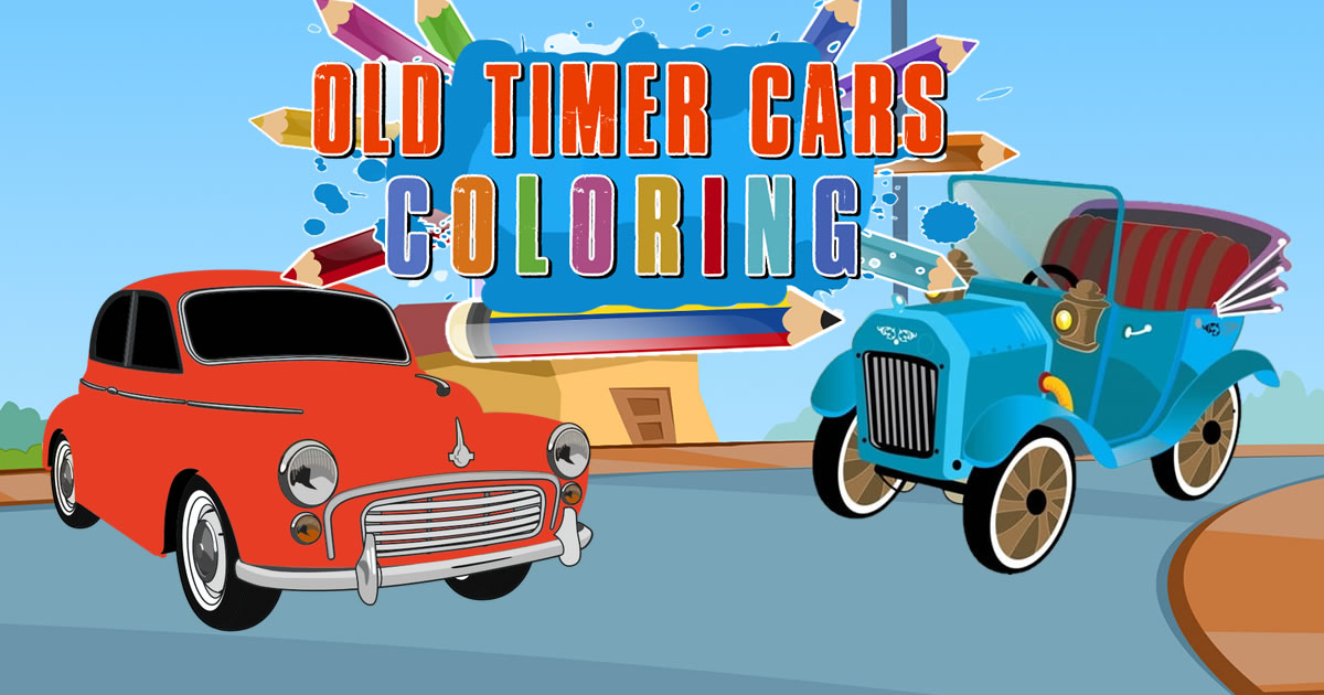 Old Timer Cars Coloring - 舊計時器汽車著色